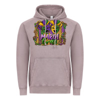 Vintage Zinc mardi gras mask with leopard background Vintage Hoodie - RanaPortraitStore