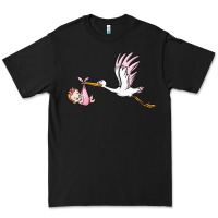Black stork with baby girl Premium Tee - BarkalooDesign