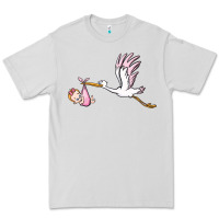 Dove Grey stork with baby girl Premium Tee - BarkalooDesign