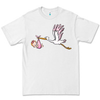 White stork with baby girl Premium Tee - BarkalooDesign