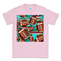 Bubblegum Pink football leopard turquoise seamless pattern Classic Tee - JahusDesignShop
