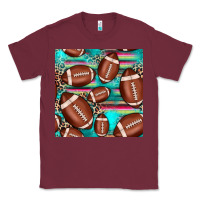 Burgundy football leopard turquoise seamless pattern Classic Tee - JahusDesignShop