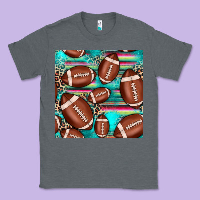 Football Leopard Turquoise Seamless Pattern Classic Tee Designed By Jahusdesignshop