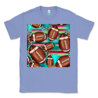 Colony Blue football leopard turquoise seamless pattern Classic Tee - JahusDesignShop