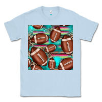 Dusty Blue football leopard turquoise seamless pattern Classic Tee - JahusDesignShop