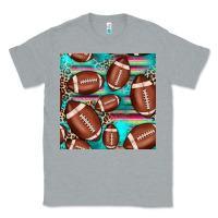 Heather Grey football leopard turquoise seamless pattern Classic Tee - JahusDesignShop