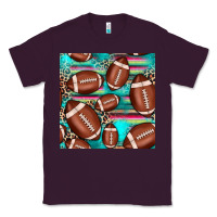 Plum football leopard turquoise seamless pattern Classic Tee - JahusDesignShop