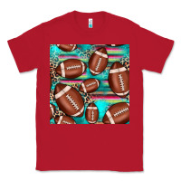 Red football leopard turquoise seamless pattern Classic Tee - JahusDesignShop