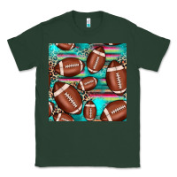 Sports Green football leopard turquoise seamless pattern Classic Tee - JahusDesignShop