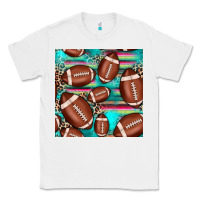 White football leopard turquoise seamless pattern Classic Tee - JahusDesignShop