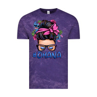 Cloud Purple ohana stitch messy bun Vintage Tee - Zillion Design Studio