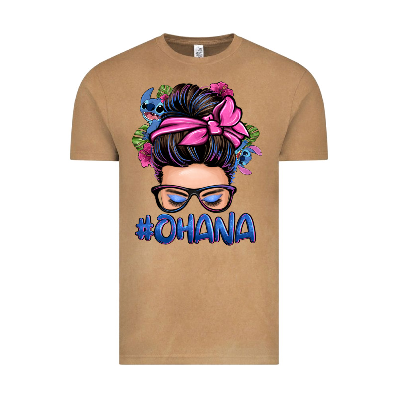 Ohana Stitch Messy Bun Vintage Tee by Zillion Design Studio | Teevron