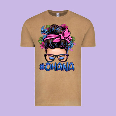 Ohana Stitch Messy Bun Vintage Tee Designed By Zillion Design Studio