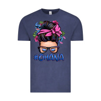 Vintage Denim ohana stitch messy bun Vintage Tee - Zillion Design Studio