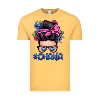 Vintage Mustard ohana stitch messy bun Vintage Tee - Zillion Design Studio