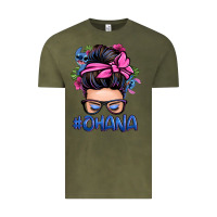 Vintage Olive ohana stitch messy bun Vintage Tee - Zillion Design Studio