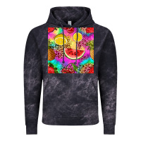Cloud Black fruits leopard tie dye seamless pattern Vintage Hoodie - Zillion Design Studio