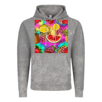 Cloud Rock fruits leopard tie dye seamless pattern Vintage Hoodie - Zillion Design Studio