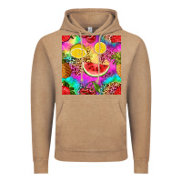 Vintage Coffee fruits leopard tie dye seamless pattern Vintage Hoodie - Zillion Design Studio