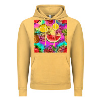 Vintage Mustard fruits leopard tie dye seamless pattern Vintage Hoodie - Zillion Design Studio