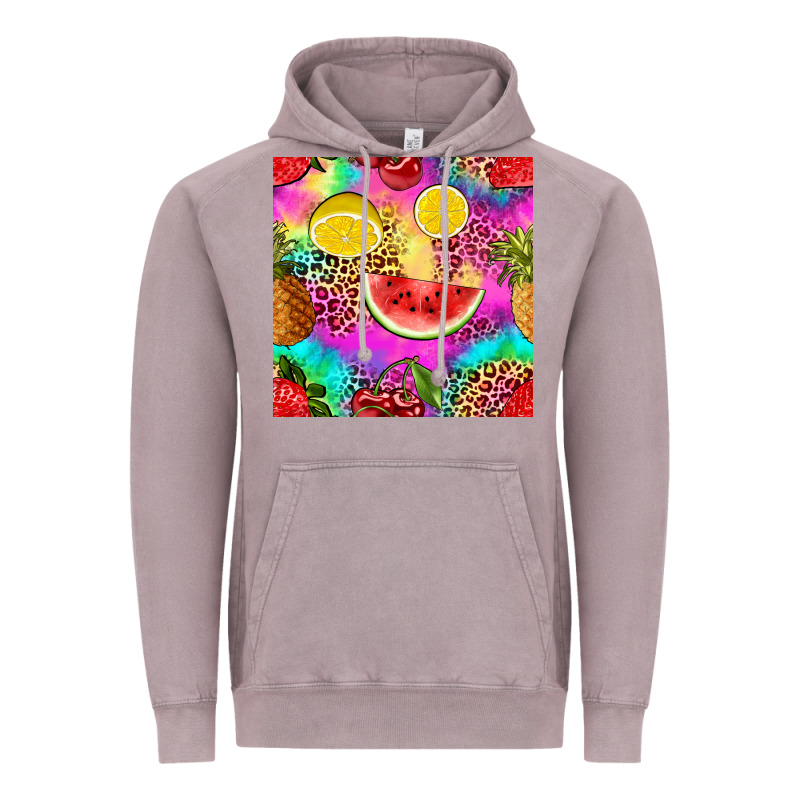 Fruits Leopard Tie Dye Seamless Pattern Vintage Hoodie by Zillion Design Studio | Teevron
