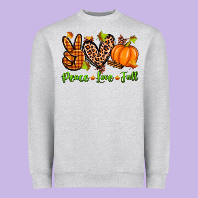 Peace Love Fall Heavyweight Sweatshirt Designed By Zillion Design Studio