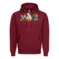 Burgundy goat mom serape leopard cowhide goat family Zipper Hoodie - Artiststas
