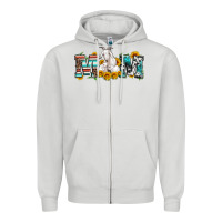 Dove Grey goat mom serape leopard cowhide goat family Zipper Hoodie - Artiststas