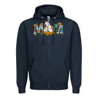 Navy goat mom serape leopard cowhide goat family Zipper Hoodie - Artiststas