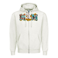 Oatmeal Heather goat mom serape leopard cowhide goat family Zipper Hoodie - Artiststas