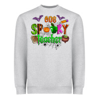 Heather Grey one spooky teacher Heavyweight Sweatshirt - Zillion Design Studio