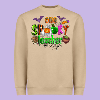 One Spooky Teacher Heavyweight Sweatshirt Designed By Zillion Design Studio