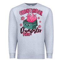 Heather Grey emotional dumpster fire Premium Sweatshirt - MaliasSmallBusiness
