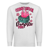 Oatmeal Heather emotional dumpster fire Premium Sweatshirt - MaliasSmallBusiness