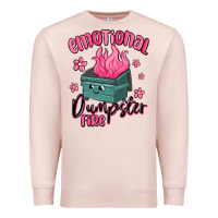 Pale Pink emotional dumpster fire Premium Sweatshirt - MaliasSmallBusiness