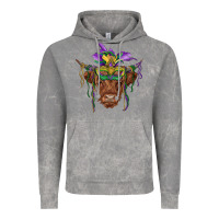 Cloud Rock mardi gras mask highland cow Vintage Hoodie - RanaPortraitStore