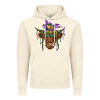Vintage Artic mardi gras mask highland cow Vintage Hoodie - RanaPortraitStore
