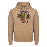 Vintage Coffee mardi gras mask highland cow Vintage Hoodie - RanaPortraitStore