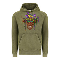 Vintage Olive mardi gras mask highland cow Vintage Hoodie - RanaPortraitStore