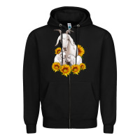 Black goat family with sunflowers Zipper Hoodie - Artiststas