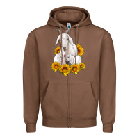 Chestnut goat family with sunflowers Zipper Hoodie - Artiststas
