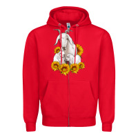Red goat family with sunflowers Zipper Hoodie - Artiststas