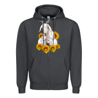 Smoke goat family with sunflowers Zipper Hoodie - Artiststas