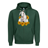 Sports Green goat family with sunflowers Zipper Hoodie - Artiststas