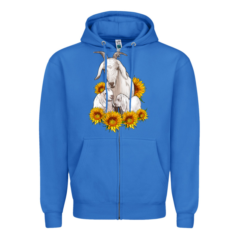 Goat Family With Sunflowers Zipper Hoodie by Artiststas | Teevron