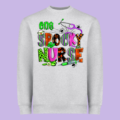 One Spooky Nurse Heavyweight Sweatshirt Designed By Zillion Design Studio