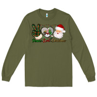 Army Green peace love christmas Long Sleeve Tee - BundleAndBundleShop