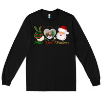 Black peace love christmas Long Sleeve Tee - BundleAndBundleShop