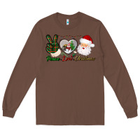Chestnut peace love christmas Long Sleeve Tee - BundleAndBundleShop
