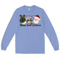 Colony Blue peace love christmas Long Sleeve Tee - BundleAndBundleShop